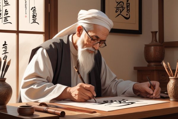 AlbedoBase_XL_Create_an_image_of_an_elderly_Arabic_calligraphe_2